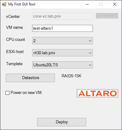 Altaro Gui Tool