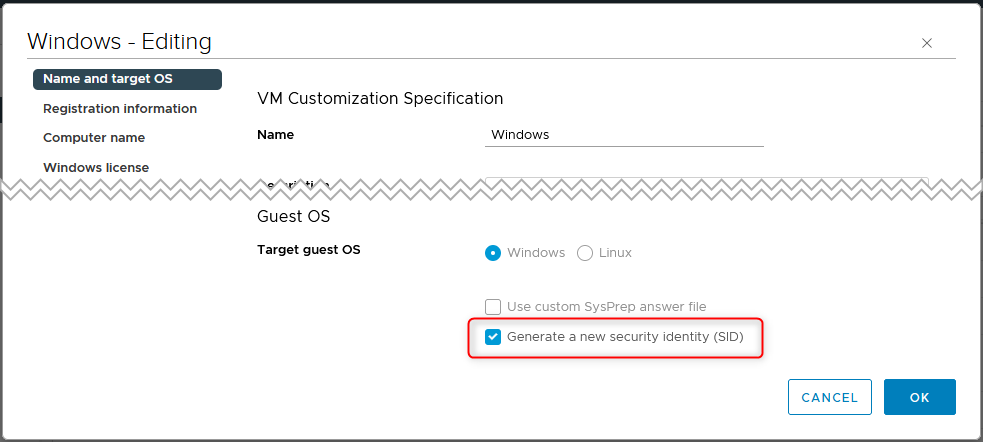 Customization Specs can run Sysprep on deployed virtual machines automatically