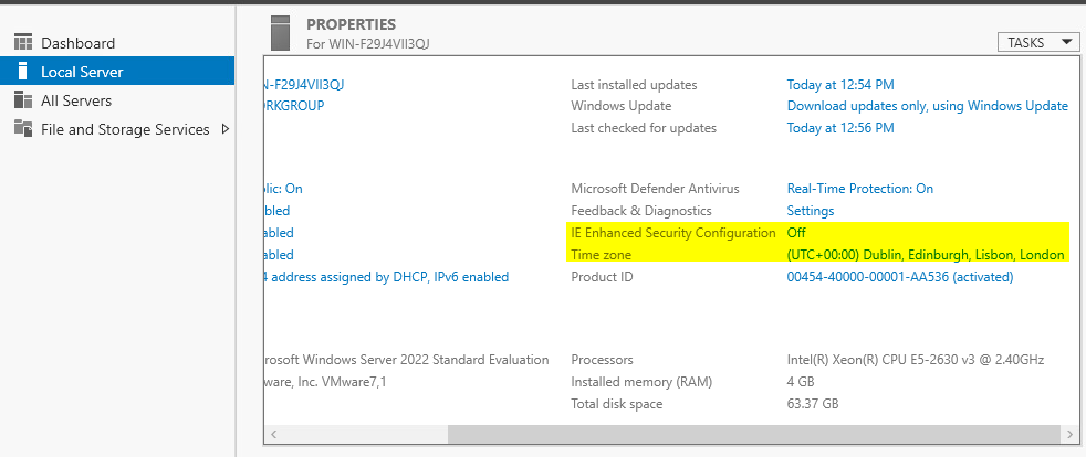 IE enhanced Security Configuration