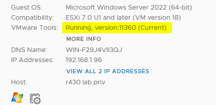 Installing the VMware Tools is one of the first things to do for a new machine