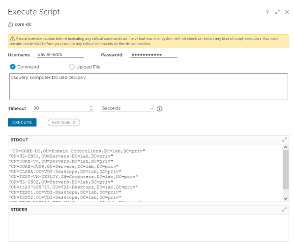running VM commands vROPS